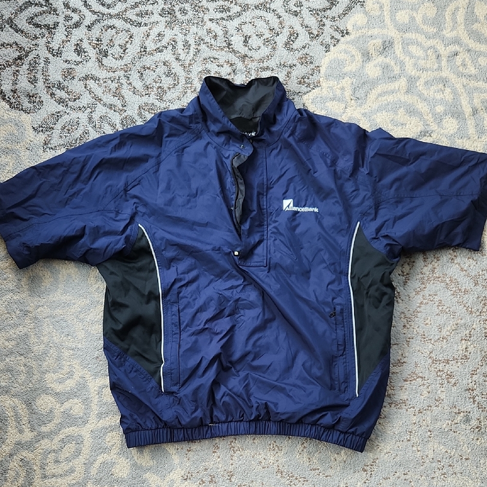 DryJoys By FootJoy Men’s 1/2 Zip Short Sleeve Golf Alliance Bank Jacket Navy L
